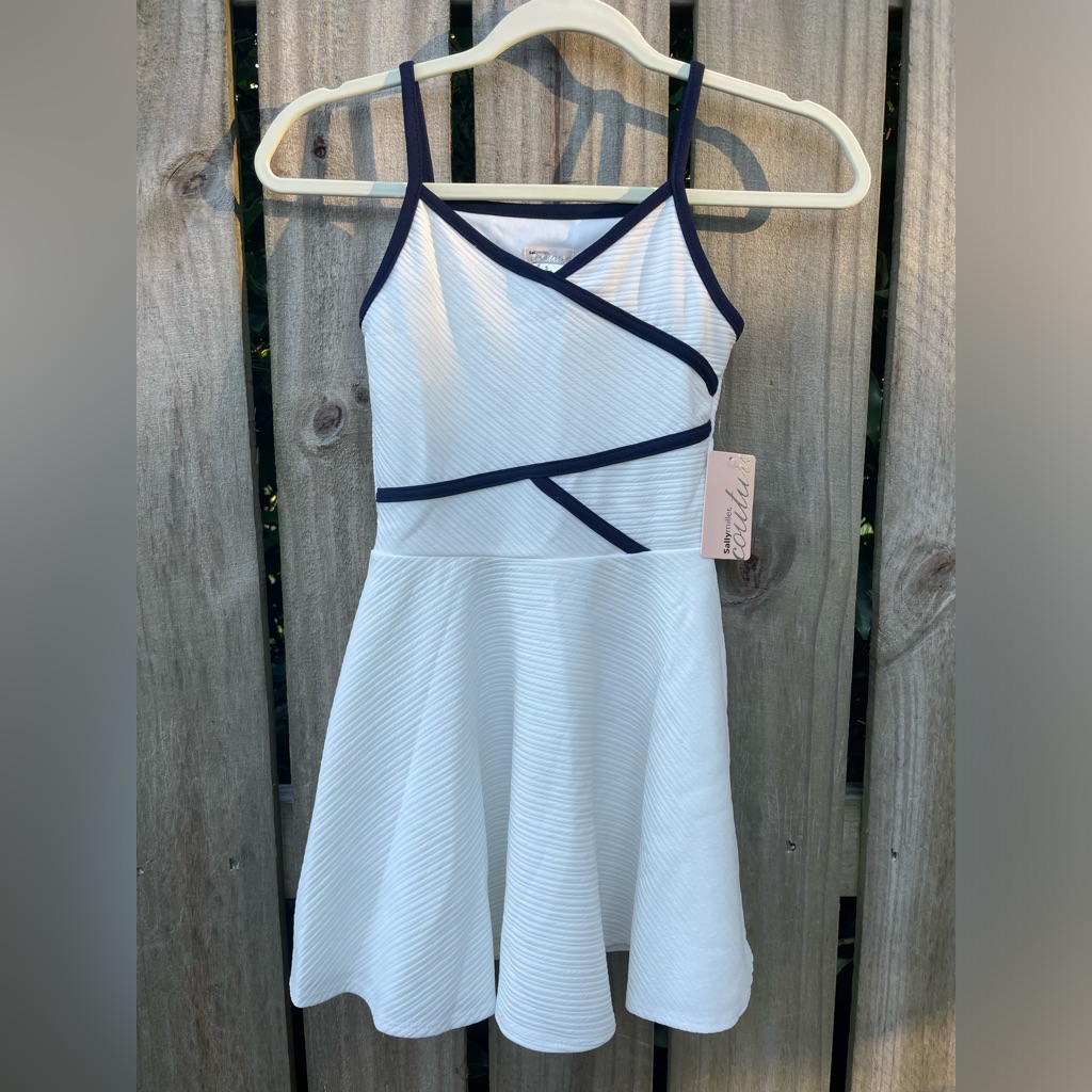 Ivory Dress With Navy Accents
